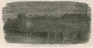 De Grote Cab Staking: Scène bij het Great Western Railway Station - passagiers in een storm door English School