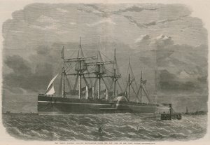 De Great Eastern verlaat Southampton Water voor New York op haar eerste reis door English School