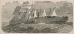 De Great Eastern stoomschip zoals ze op zee zal verschijnen door English School
