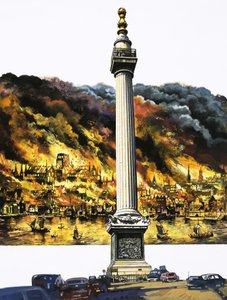 De Grote Brand van Londen en Het Monument door English School