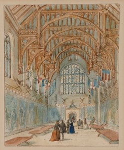 De Grote Zaal, Hampton Court Palace, c.1860-70 door English School