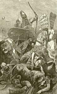 De Grote Sesostris (Ramses II) in de slag bij Kadesch door English School