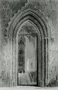 De Grote Westelijke Hal die leidt naar de Grote Salon, of Octagon, Fonthill Abbey, 1824