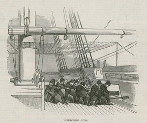 De Greenwich Royal Hospital Schools; Oefenen met kanonnen door English School