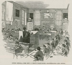 De Greenwich Royal Hospital Schools; Bovenbouw: Het klaslokaal van dominee J Hills door English School