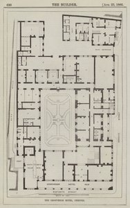 Het Grosvenor Hotel, Chester (gravure) door English School