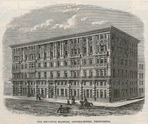 De Grosvenor Mansions, Victoria Street, Westminster, Londen door English School