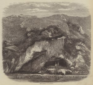 De grot van Bagneres (gravure) door English School