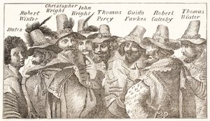 De Kruitplot Samenzweerders, naar een gravure uit 1606