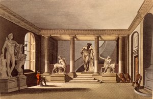 De Hal in de Koninklijke Academie, Somerset House, illustratie uit Ackermanns Repository of Arts, gepubliceerd mei 1810
