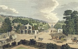 De Highgate Archway vanaf de tolpoort bij Holloway door English School