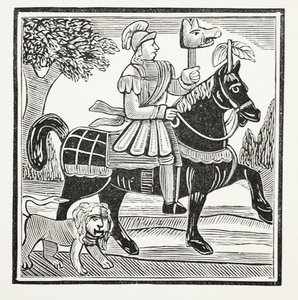 De Geschiedenis van Guy, Graaf van Warwick, illustratie uit Chap-books van de Achttiende Eeuw door John Ashton, uitgegeven 1882 door English School