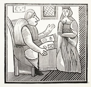 De Geschiedenis van Moeder Bunch van het Westen, illustratie uit Chap-books of the Eighteenth Century door John Ashton, gepubliceerd 1882