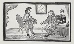 De geschiedenis van de blinde bedelaar van Bethnal Green, illustratie uit Chap-books van de achttiende eeuw door John Ashton, uitgegeven 1882