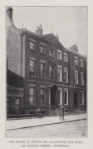 Het huis waarin Mr. Gladstone werd geboren, 62, Rodney Street, Liverpool door English School