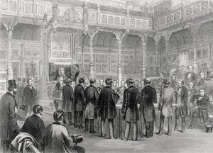 Het Lagerhuis: Beëdiging van de Leden in 1857 door English School