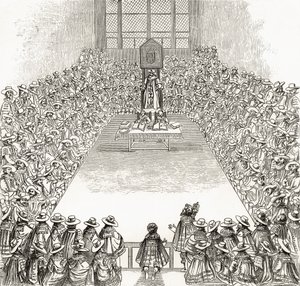 Het Lagerhuis ten tijde van Jacobus I, uit 