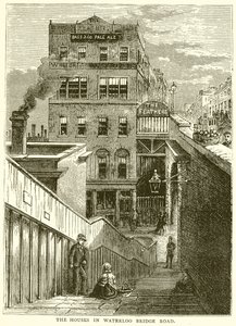 De Huizen in Waterloo Bridge Road door English School