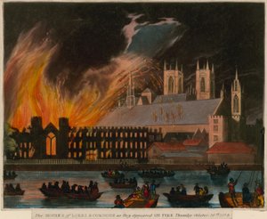 De Huizen van Lords en Commons zoals ze in brand stonden, 16 oktober 1834