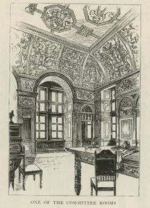 Het Imperial Institute: Een van de commissiekamers door English School