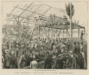 Het Imperial Institute: De koningin legt de eerste steen