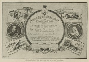 Het Imperial Institute: De uitnodiging om de openingsceremonie bij te wonen door English School