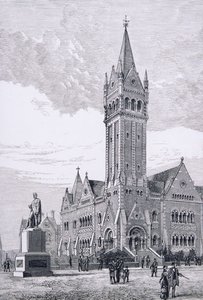 De Onafhankelijke Kerk, Collins Street, Melbourne, Australië, uit Australische Afbeeldingen, uitgegeven door The Religious Tract Society, 1886 door English School
