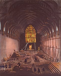 Het Interieur van Westminster Hall, 1834 door English School