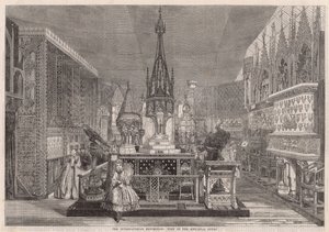 De Internationale Tentoonstelling; Uitzicht op het Middeleeuwse Hof door English School