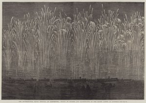 Het Internationale Marinefestival in Portsmouth, Vuurpijlen en Verlichting van de Geallieerde Vloten bij Spithead door English School