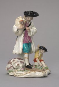 De rondreizende muzikant, vervaardigd door Chelsea Porcelain Factory, Engeland, ca. 1756