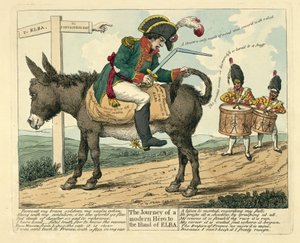 De reis van een moderne held naar het eiland Elba, gepubliceerd in Londen, 1814