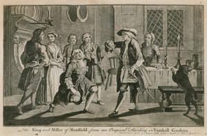 De koning en de molenaar van Mansfield naar een origineel schilderij in Vauxhall Gardens, Londen door English School