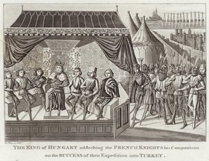 De Koning van Hongarije spreekt de Franse Ridders toe over het Succes van hun Expeditie naar Turkije door English School