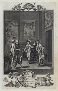 De ontsnapping van de koning uit Hampton Court (gravure) door English School