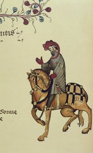 De Ridder, facsimile detail uit The Canterbury Tales, door Geoffrey Chaucer door English School