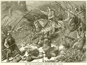 De Dame van de Mercians vecht tegen de Welsh door English School