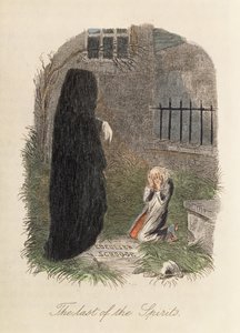 De Laatste van de Geesten, illustratie bij A Christmas Carol door Charles Dickens (1812-70) 1843