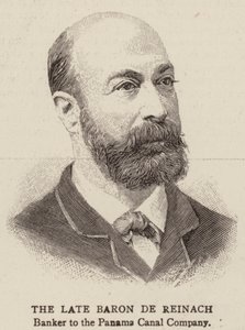 De overleden Baron de Reinach (gravure) door English School