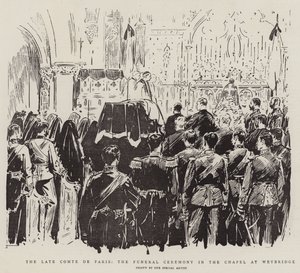 De Laatste Graaf van Parijs, de Begrafenisceremonie in de Kapel in Weybridge door English School