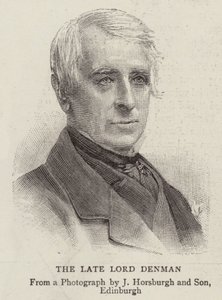 De overleden Lord Denman (gravure) door English School