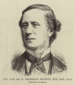 De overleden Sir W Sterndale Bennett, Mus Doc, DCL (gravure) door English School
