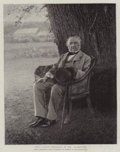 De nieuwste portretten van Mr Gladstone (gravure) door English School