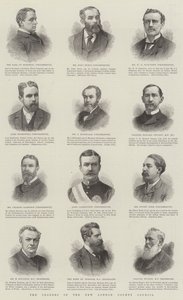 De leiders van de New London County Council (gravure) door English School