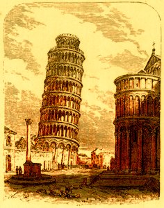 De Scheve Toren en Apsis van de Kathedraal, Pisa, illustratie uit The World as it Is door George Chisholm, gepubliceerd 1885 door English School