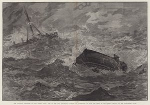 De reddingsbootrampen in de storm van vorige week, een van de twee reddingsboten kapseisde bij het proberen de bemanning van de bark Mexico te redden, aan de kust van Lancashire door English School