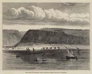 De linies van Boulair, nabij Gallipoli, vanaf de Zee van Marmara door English School