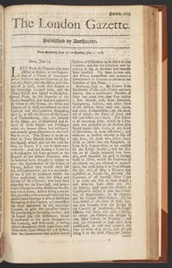 The London Gazette, uitgave 5655, pagina 1, 28 juni 1718 door English School