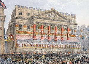 Het Mansion House, 7 maart 1863, uit A Memorial of the Marriage of Edward VII and Alexandra of Denmark, pub. 1864 door English School
