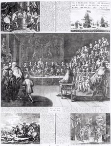 Het huwelijk, de oorlogen, het lijden en de dood van de koninklijke martelaar, koning Karel de Eerste, gedrukt door Henry Overton en J. Hoole door English School